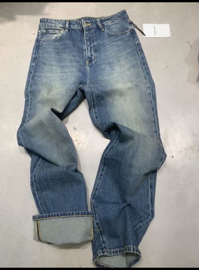 2024 佐娜Zuona秋装新品 88665牛仔裤女高级蓝色窄版大直筒裤复古