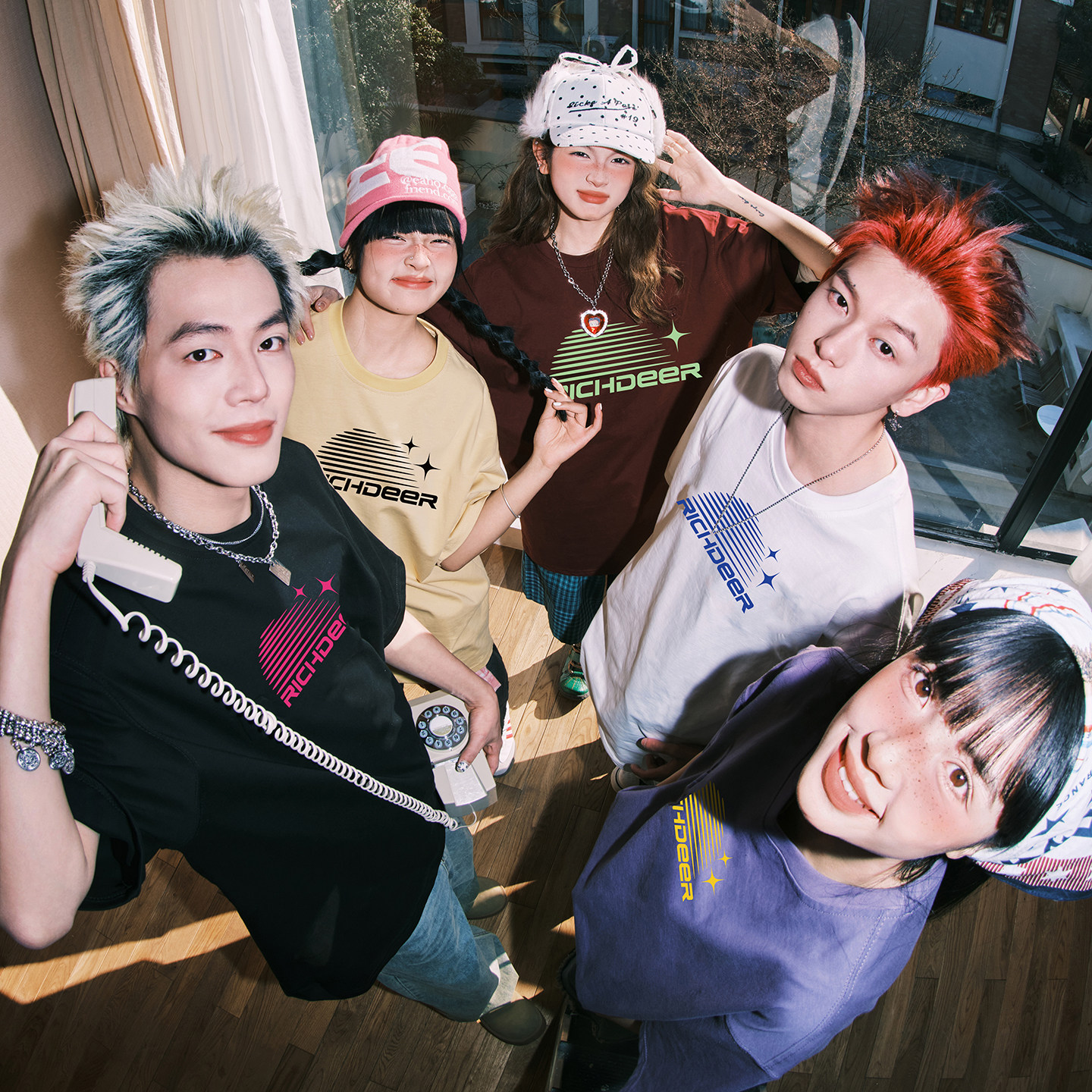 RICHDEER美式高街字母线条印花短袖t恤宽松纯棉重磅潮牌休闲半袖t,男装,T恤,淘宝优惠券,粉丝福利购,淘宝优惠卷