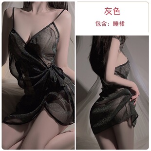 高级纯欲透视睡衣开衩火辣诱人系睡裙
