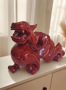 天然玉石貔貅摆件岫玉貔貅玄关摆设店铺开业礼品客厅公母一对皮丘