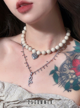 25SUMMER原创天然石大爱心项链