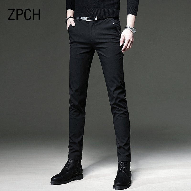 高端品牌男士裤子2025新款今年流行爆款修身小脚商务休闲裤秋西裤