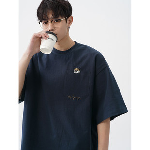 T恤休闲潮牌复古纯棉刺绣宽松短袖 春夏男体恤衫 BIAS新款 neith