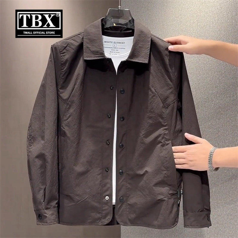 高端夹克外套男士2026新款春装宽松商务休闲翻领秋季加厚棉服男款