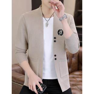 毛线衣男外搭帅气休闲毛衣开衫 新款 潮流上衣 高端针织外套秋季 男士