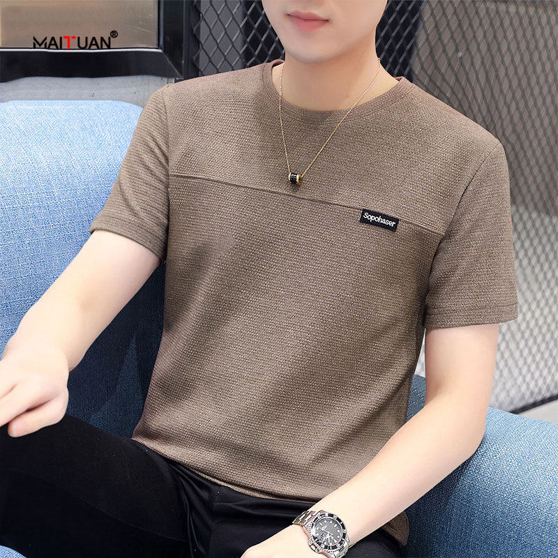 高端短袖t恤男士2026新款夏季潮牌潮流圆领休闲长袖体恤男款上衣