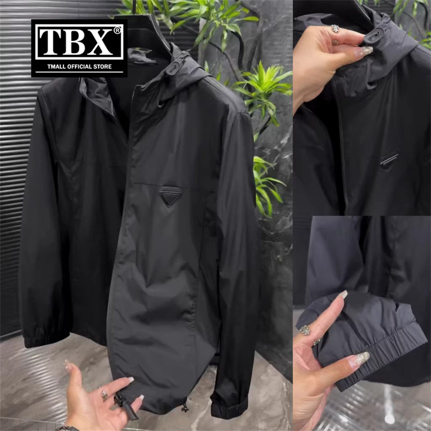 高端黑色连帽夹克外套男士2026新款春秋冬季高级感冲锋衣男款春装