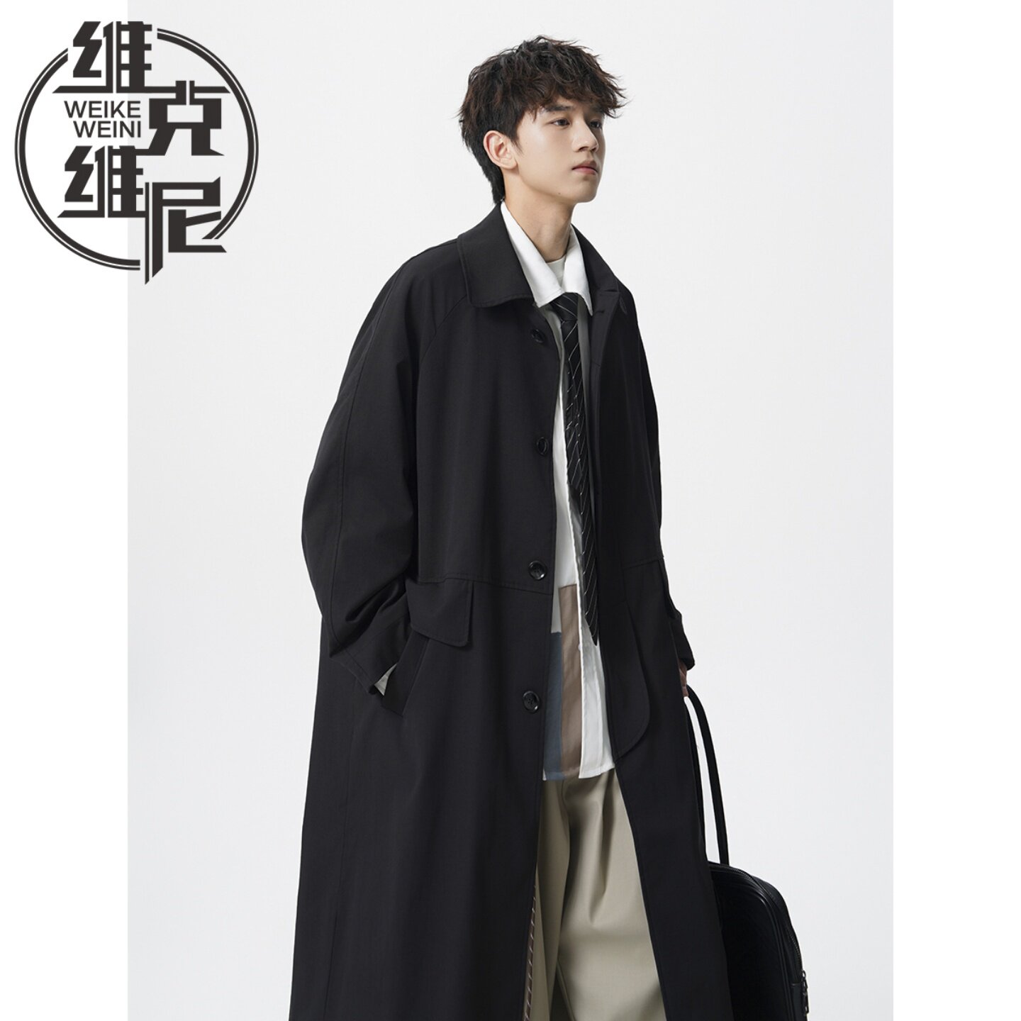 中长款风衣外套男士2026春季新款美式潮牌痞帅宽松高级感过膝大衣