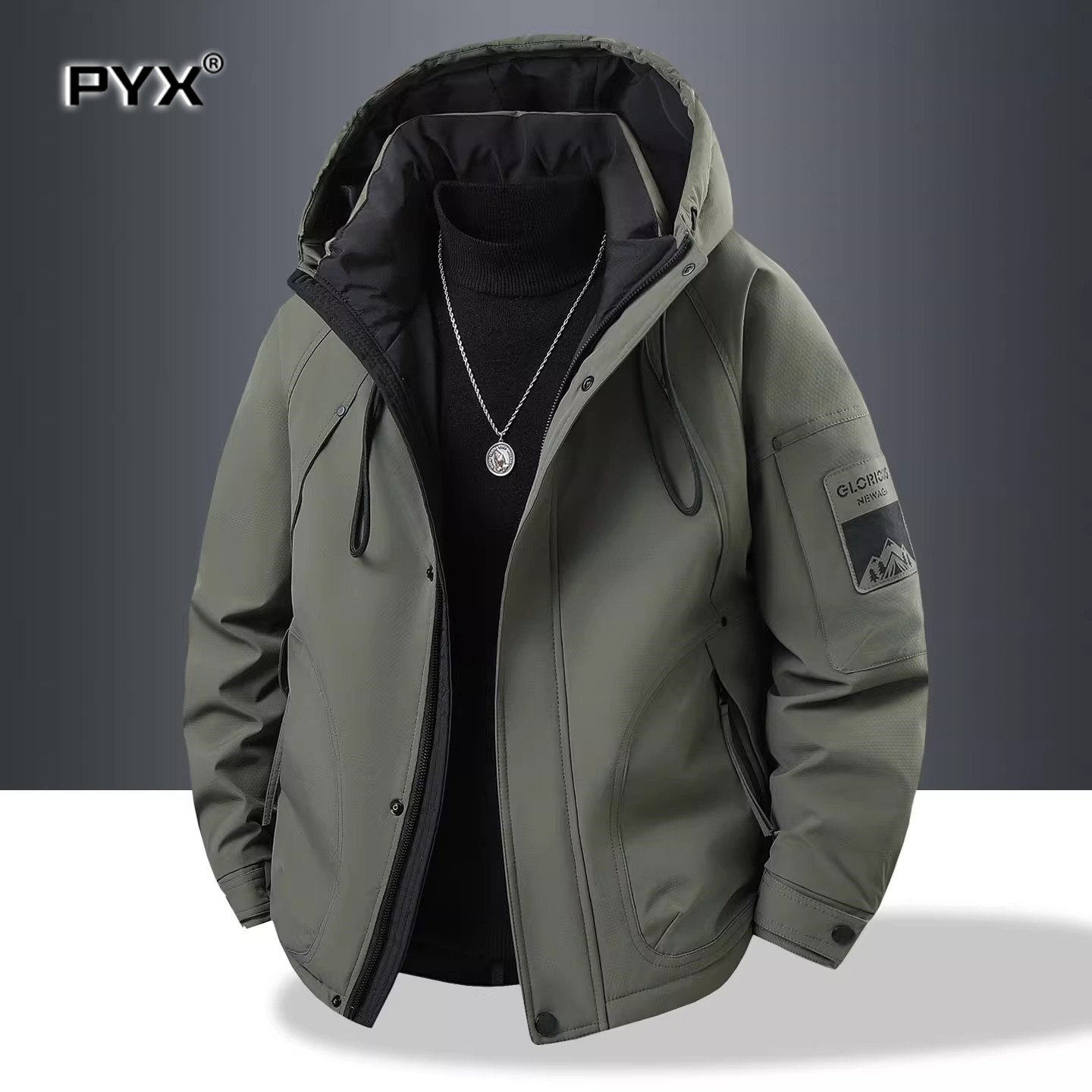 高端男士羽绒服冬季2025新款连帽加厚防寒服男款冬装短款夹克外套