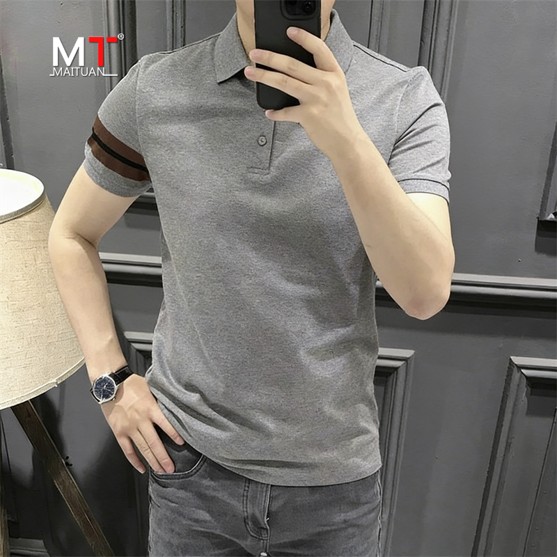 高端长袖polo衫男士短袖T恤2026新款夏季商务休闲翻领保罗衫男款
