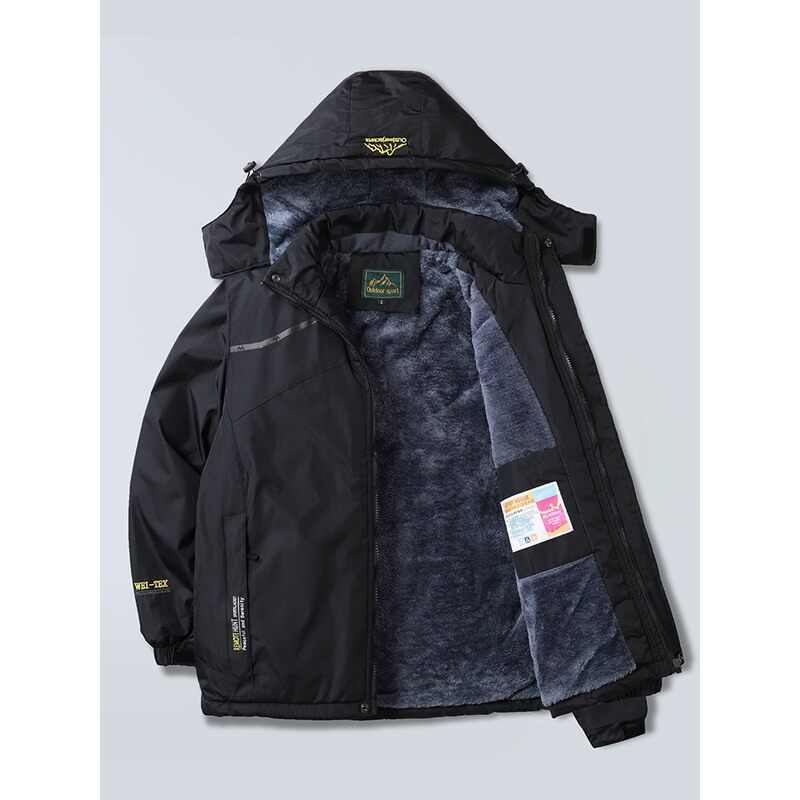 中老年人棉衣男加绒加厚中年棉服爸爸冬季棉袄冬装外套大码冲锋衣