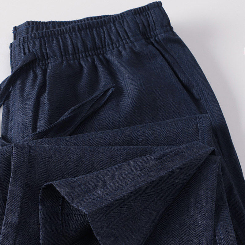 高档亚麻裤子男夏季薄款2026新款宽松直筒长裤天丝棉麻休闲裤子男