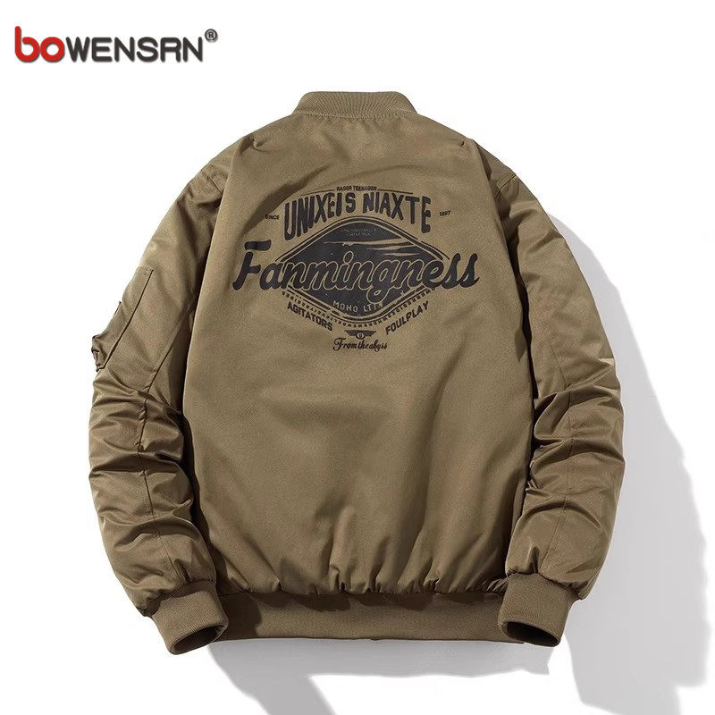 潮牌复古飞行员夹克外套男士秋冬装2025新款痞帅宽松棒球棉服男款