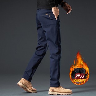 香港2025新款加绒不粘毛休闲裤男秋冬款直筒抗皱男裤商务西装裤子