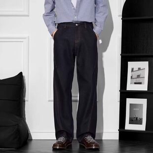 neith 宽松直筒垂感休闲裤 BIAS莱赛尔原色弯刀牛仔裤 美式 男士