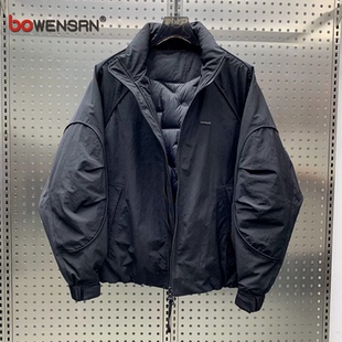 痞帅立领羽绒服男士 男款 2025新款 保暖加厚超好看外套冬装 冬季 美式