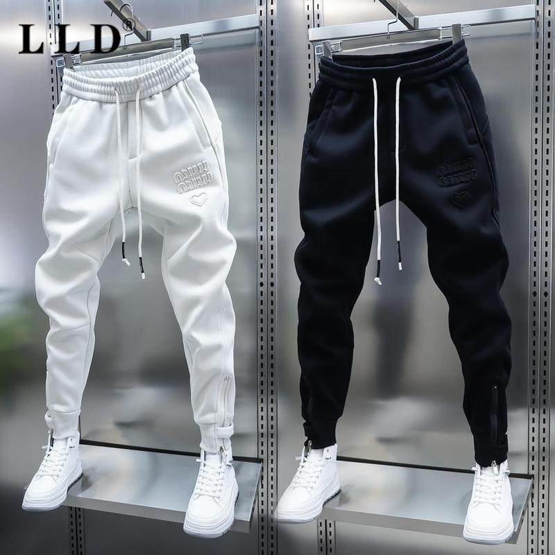 高端卫裤男2026春季新款潮牌修身束脚运动裤男士休闲小脚长裤子