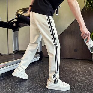 neith 宽松休闲裤 BIAS春秋条纹直筒裤 痞帅卫裤 子 男潮牌运动裤