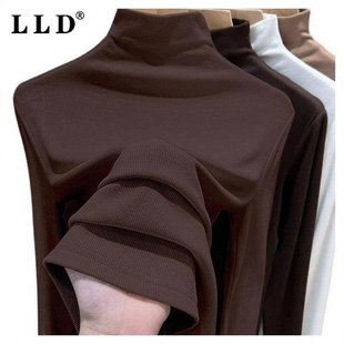 高端半高领针织打底衫男款秋冬2025新款修身内搭纯色休闲男士毛衣