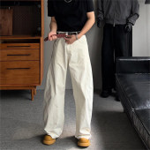 直筒老钱风拖地弯刀裤 男美式 垂感宽松阔腿休闲小西裤 轻奢2026新款