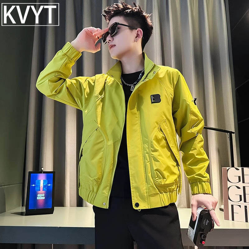 潮牌男士休闲夹克外套高级感时尚男装春秋冬款夹棉加厚上衣服男款