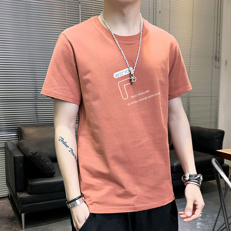 短袖t恤男2025新款夏季ins潮流潮牌纯棉半袖内搭打底衫上衣服男装