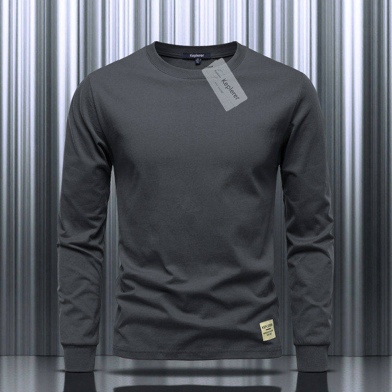 斯蒂芬高级感纯棉长袖t恤男春秋季2026新款休闲宽松百搭男士卫衣