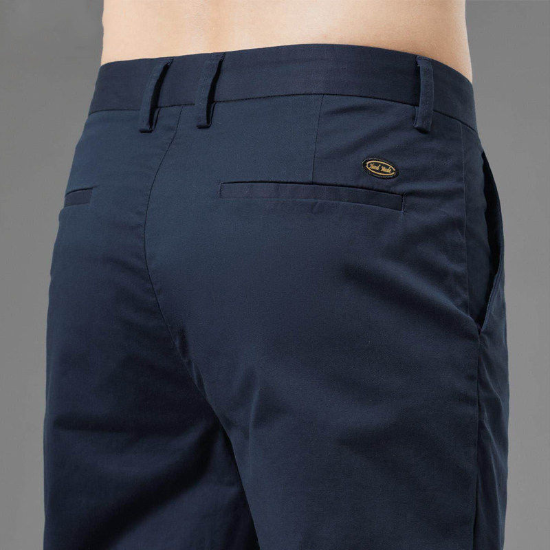 纯棉夏季休闲裤男士2026新款直筒宽松男裤商务高端西裤中年长裤子