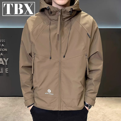 高端冲锋衣男款2025新款爆款春秋季加绒男士连帽夹克外套冬装棉服