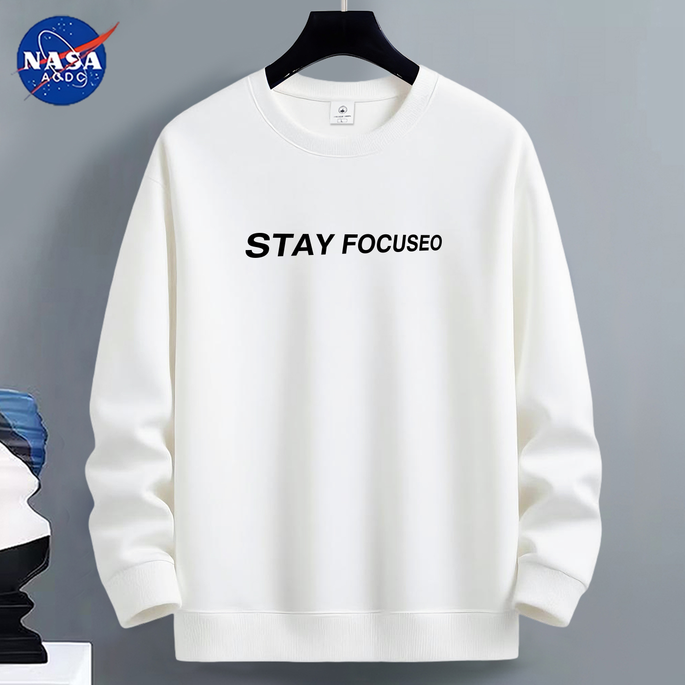 NASA卫衣男士2025新款加绒加厚男生秋冬青少年宽松保暖长袖打底衫