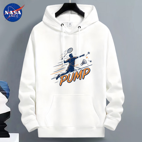 NASA联名连帽卫衣男士2026新款秋冬季宽松加绒加厚青少年上衣外套