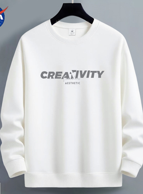 NASA卫衣男士2026新款加绒加厚男生秋冬青少年宽松保暖长袖打底衫