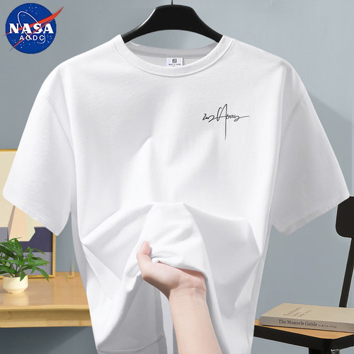 NASA联名潮牌男士纯棉短袖t恤男生潮T2026新款宽松夏季青少年半袖
