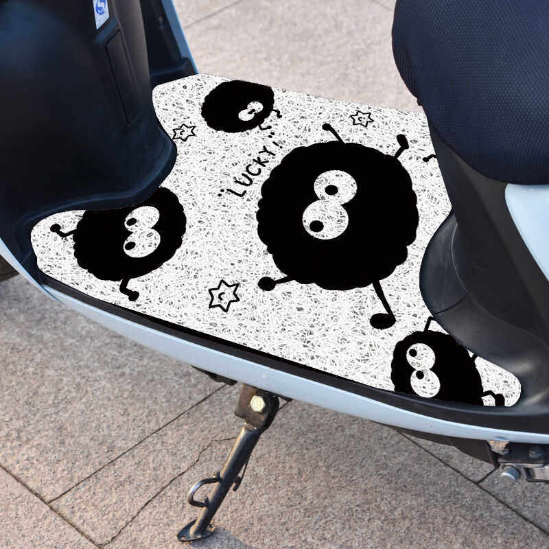 可爱煤球脚垫电动车摩托车通用雅迪爱玛小龟王脚踏垫脚踩垫子防水