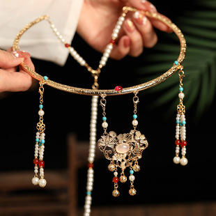 饰品 马面裙配饰汉服璎珞古风项链蓝色流苏背云晚明风明制项圈古装