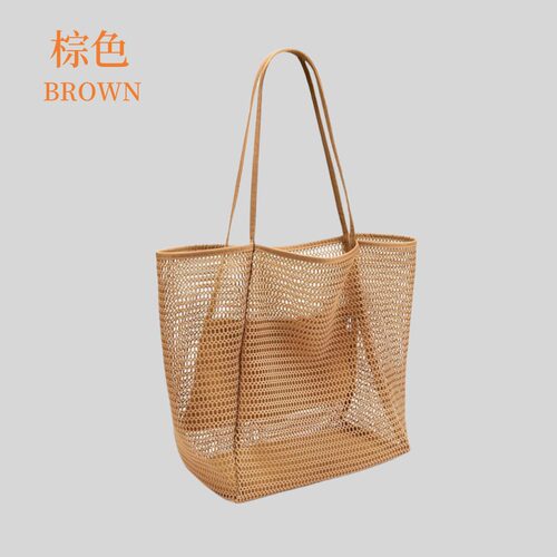 单肩网眼沙滩包海边沙滩手提包