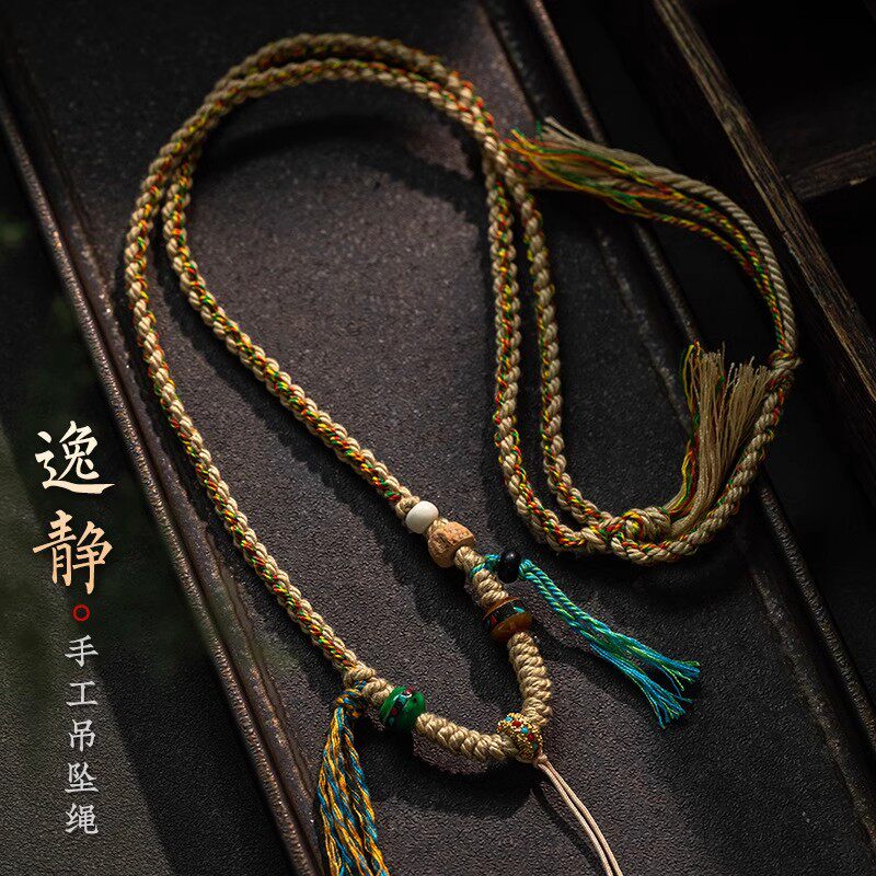 原创流苏款藏式唐卡吊坠挂绳