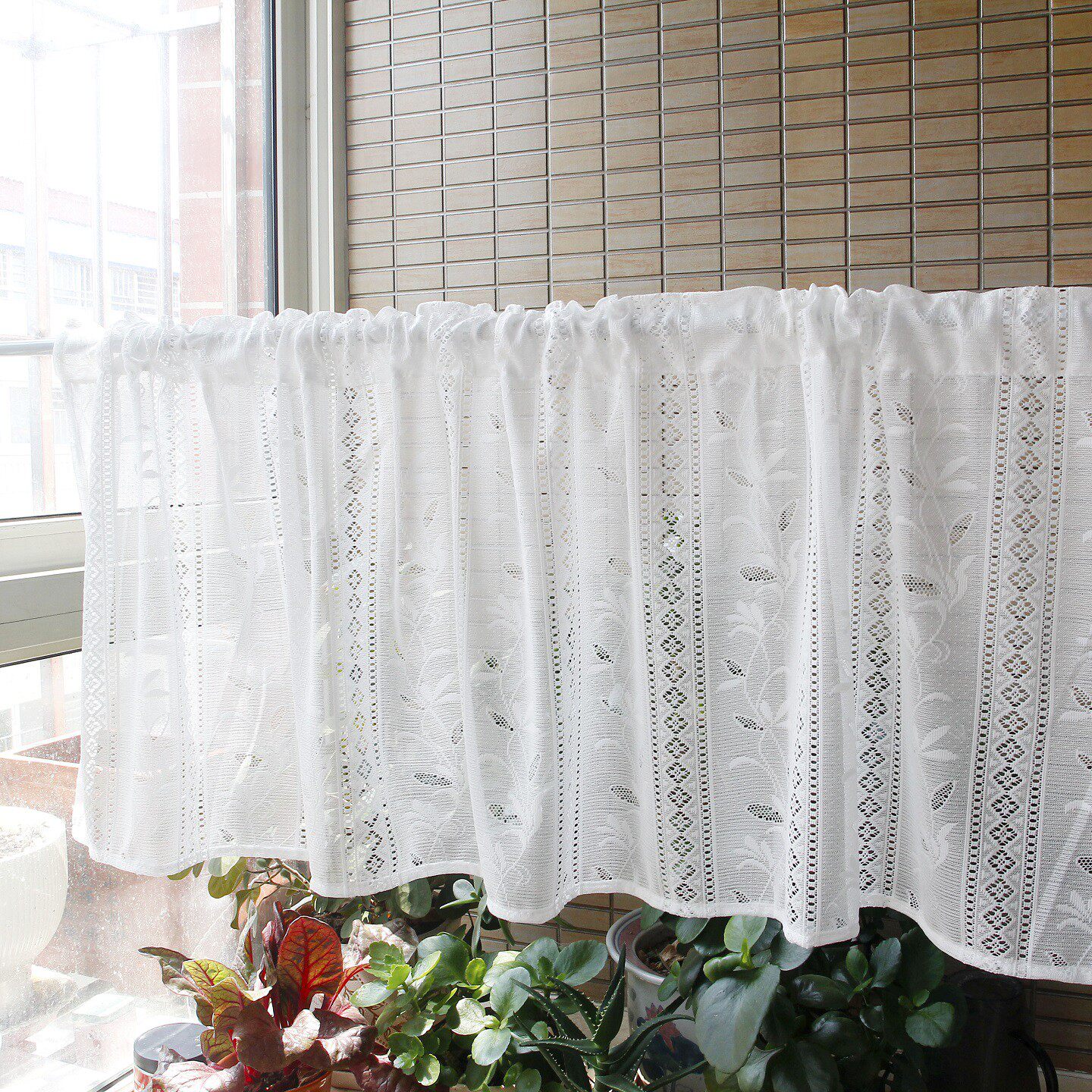 美式花园蕾丝咖啡帘纱帘厨房小窗帘短帘文艺小清新窗纱飘窗橱柜帘