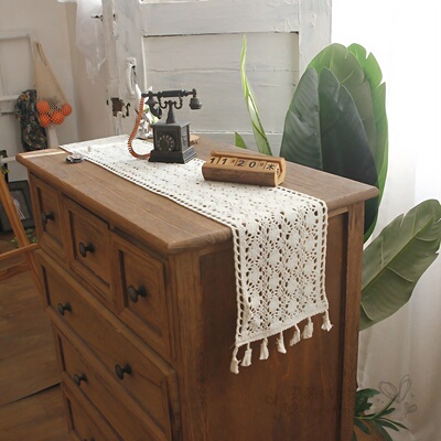 美式乡村桌旗文艺镂空