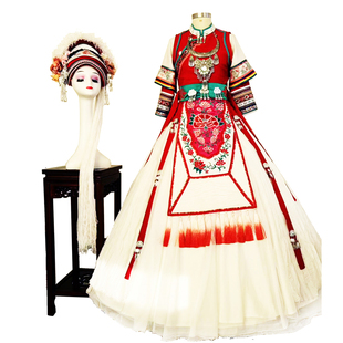 出租|白族盛装|民族服装|舞蹈服装|霸王鞭表演服装精品舞台装女装