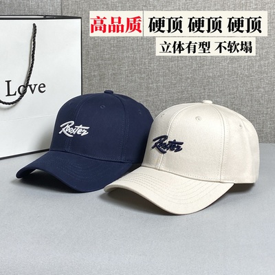 鸭舌帽2024新款棕色美式字母夏季