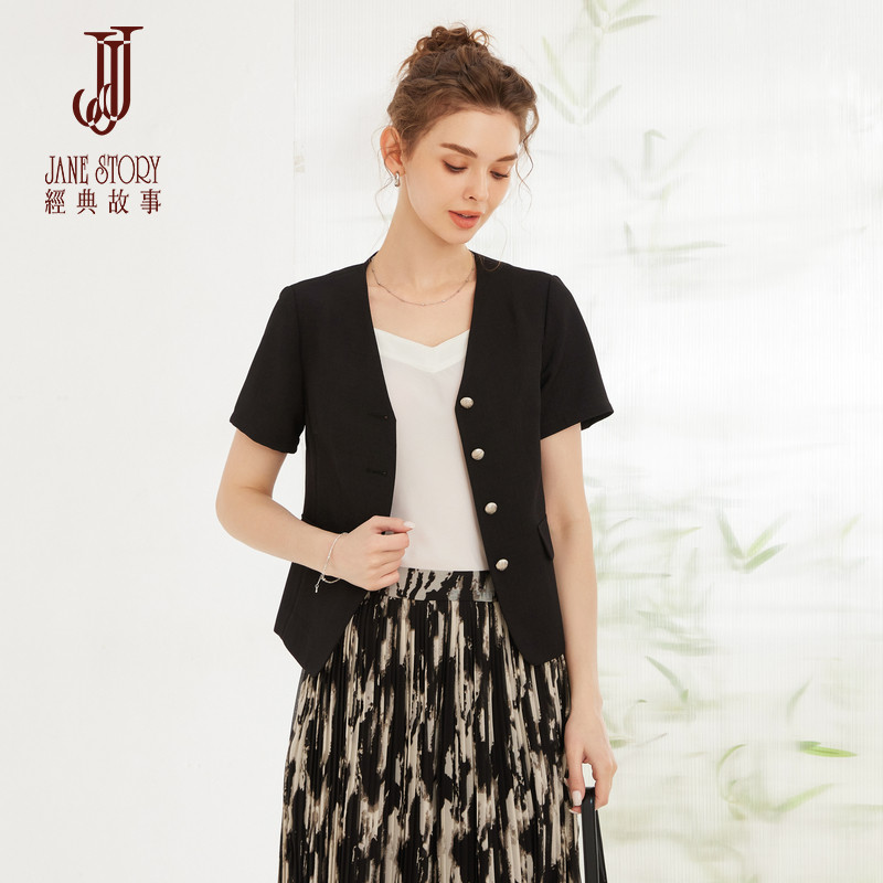 2026新款短袖西装外套女夏季高级感职业通勤小西装薄款开衫上衣