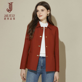 高级感气质卡其色风衣女2026春秋新款 休闲风翻领外套 小个子短款
