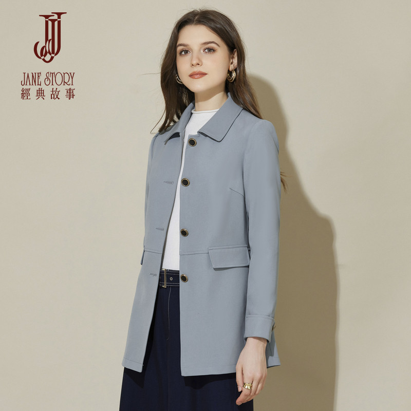 经典高级感英伦风中长款风衣外套2026春季新款单排扣休闲气质大衣,女装/女士精品,风衣,淘宝优惠券,粉丝福利购,淘宝优惠卷