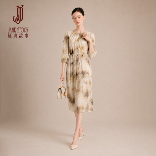 高端雪纺法式连衣裙女小个子