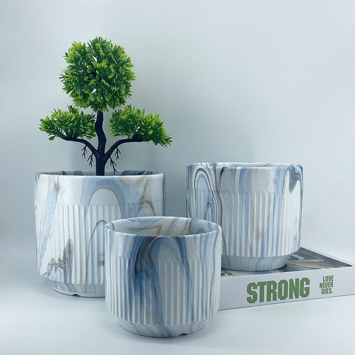 欧式简约渐变陶瓷花盆特价清仓