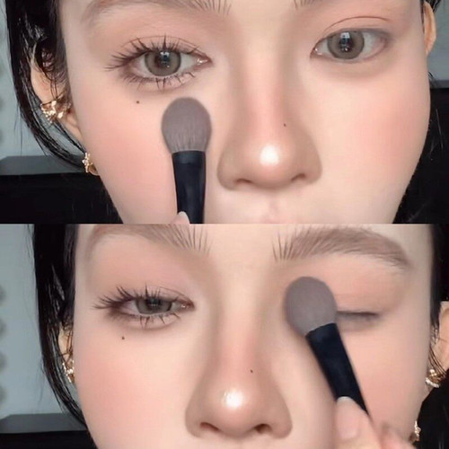 多功能！扁头高光刷眼影晕染腮红刷提亮刷局部定妆柔软铺色杏仁型