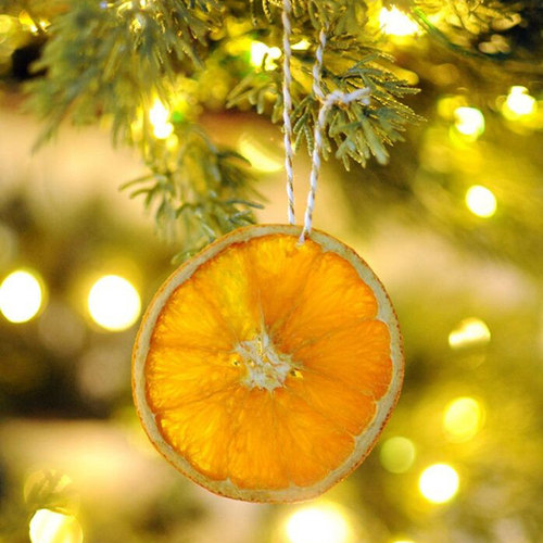 圣诞装饰品ins风柠檬片橡果diy棉花肉桂小型迷你圣诞树花环小挂件