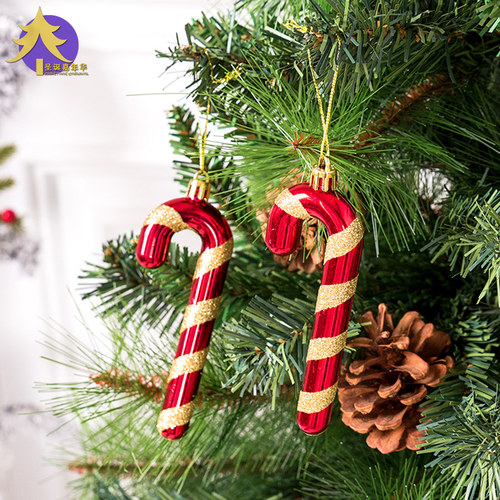 圣诞节装饰品红色拐杖挂件挂饰