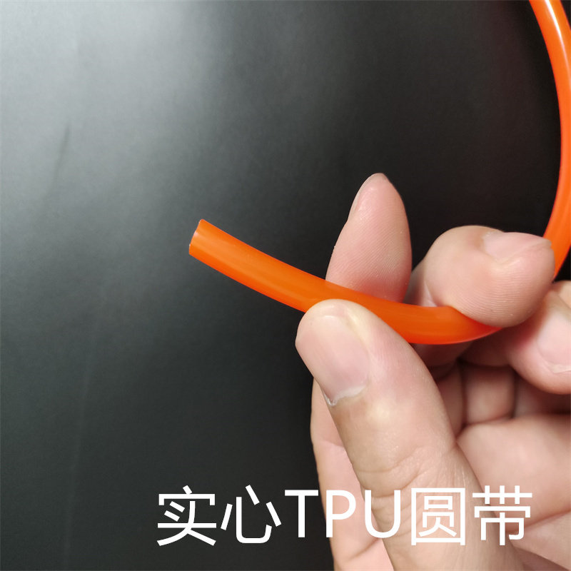 TPU红色密封传动胶条绝缘胶带传动绳耐温实心光面聚氨酯胶条圆带